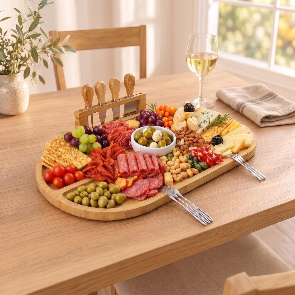 Mesa Posta: petisqueira de bambu Toscana montada na mesa