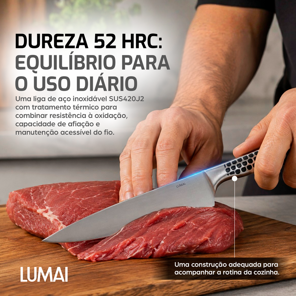 Conjunto de Facas 5 Peças Aço Inox Inteiriço Zurique Preto