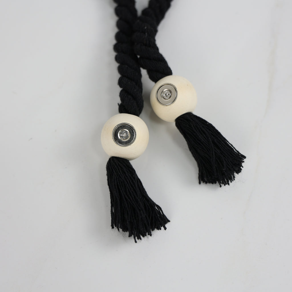 Kit 2 Prendedores de Cortina Trançados Ravena Preto