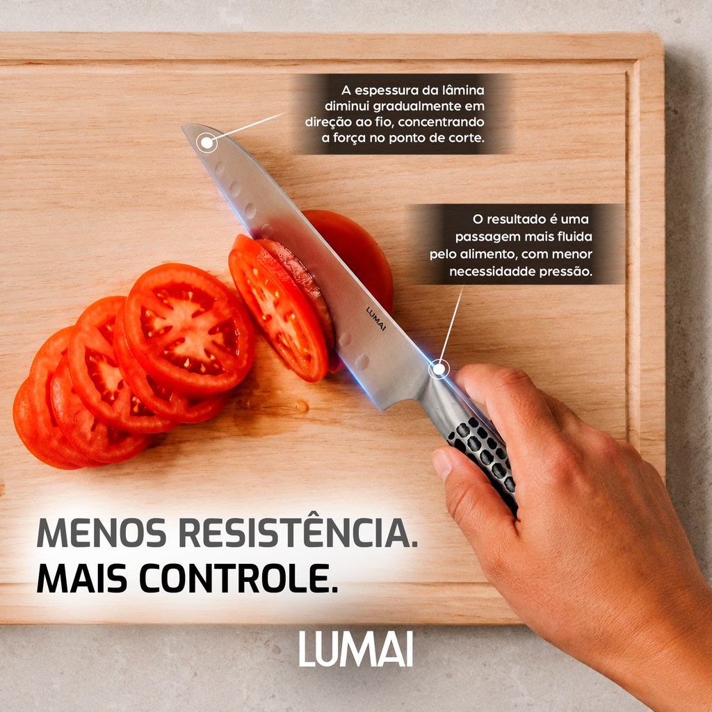 Conjunto de Facas 5 Peças Aço Inox Inteiriço Zurique Preto