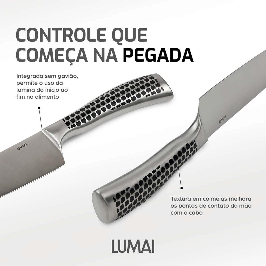 Conjunto de Facas 5 Peças Aço Inox Inteiriço Zurique Preto