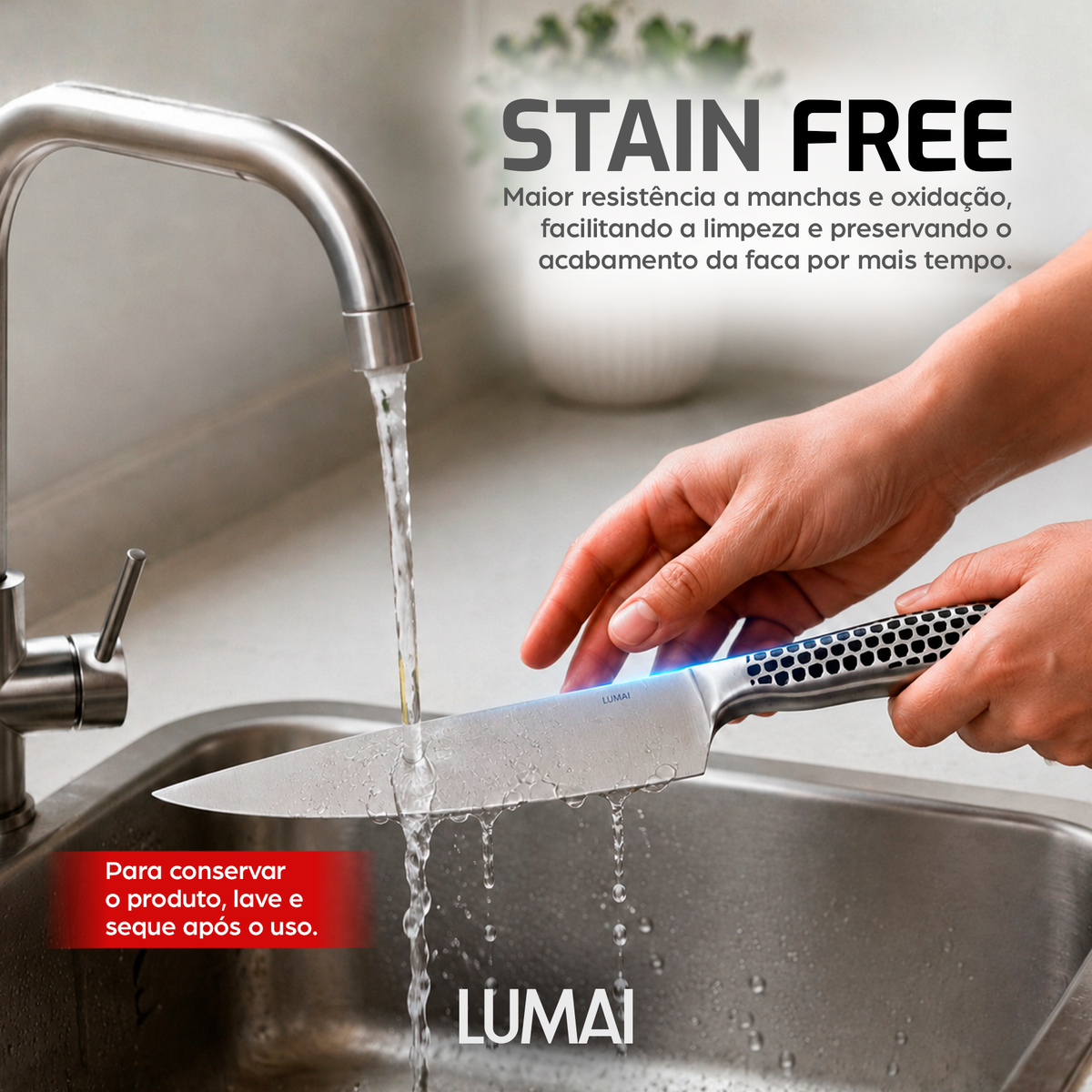 Conjunto de Facas 5 Peças Aço Inox Inteiriço Zurique Preto