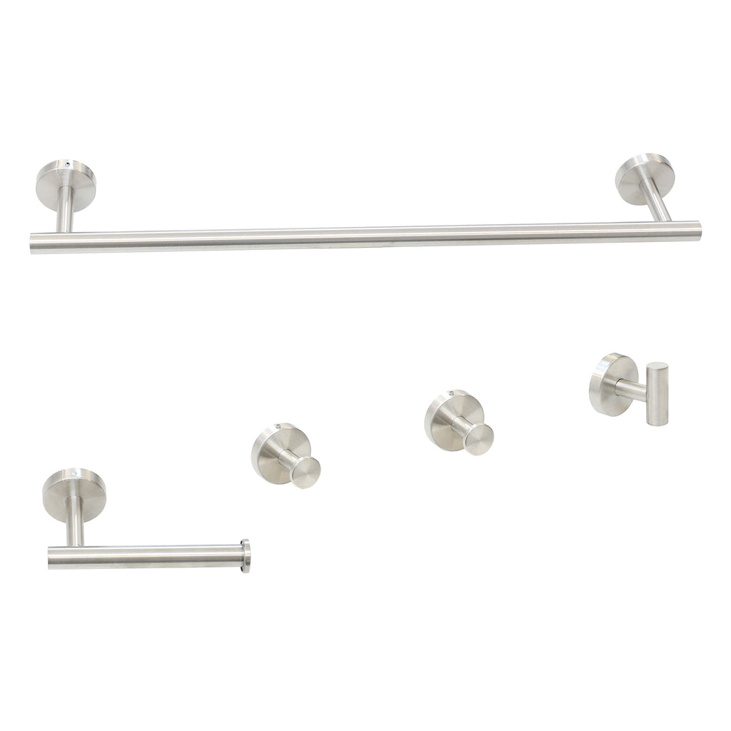 Kit 5 Acessórios para Banheiro Aço Inox Fosco Algarve