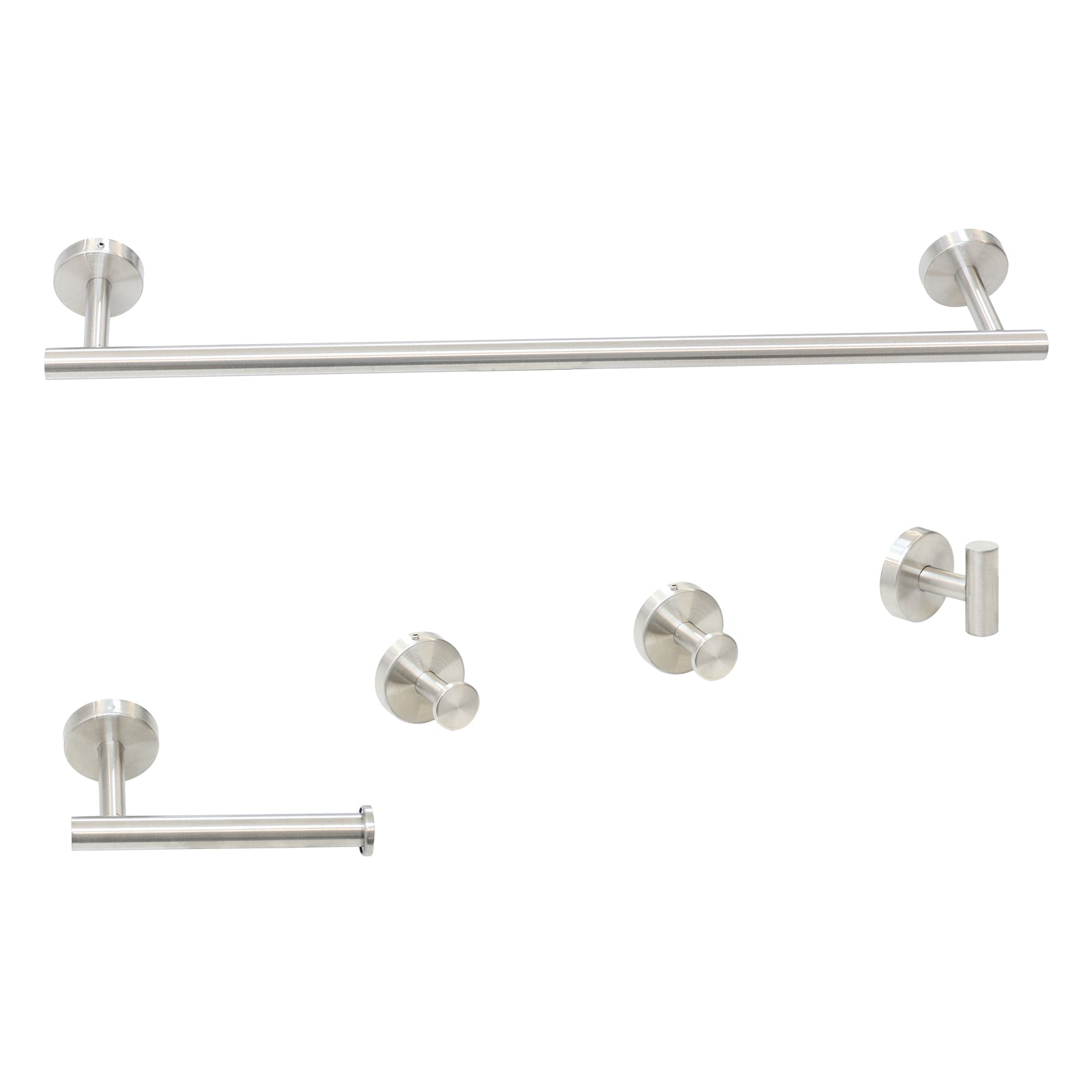 Kit 5 Acessórios para Banheiro Aço Inox Fosco Algarve