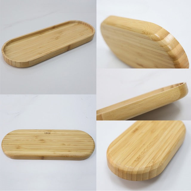 Kit 3 Potes de Vidro 550ml com Tampa de Bambu e Colher + Bandeja de Bambu Campos do Jordão