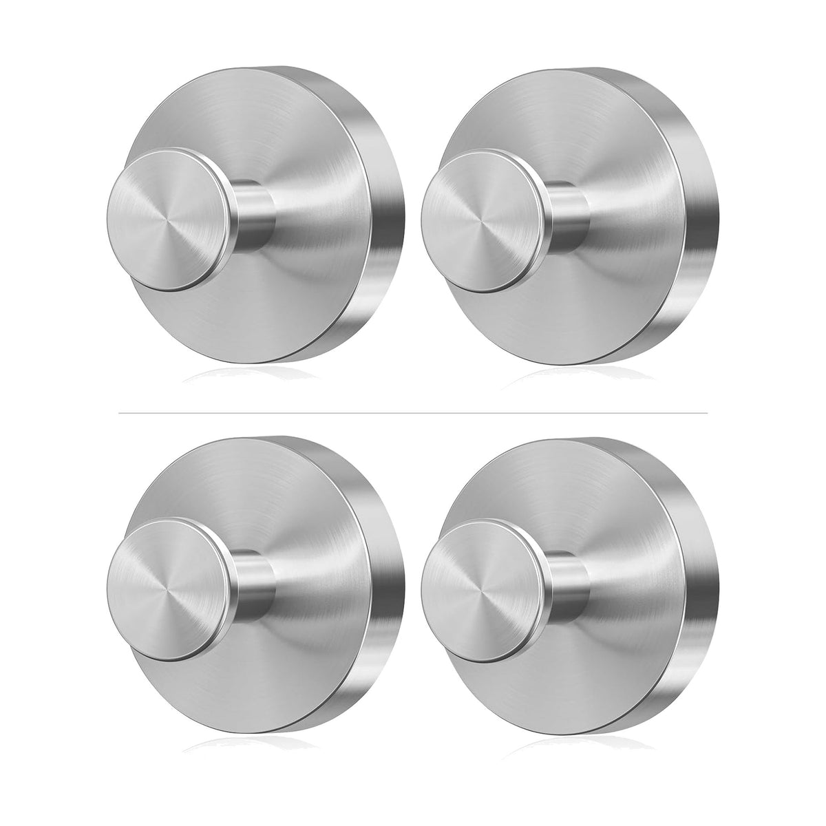 Kit com 4 ganchos de parede Oslo em aço inox escovado prata (2 embalagens)