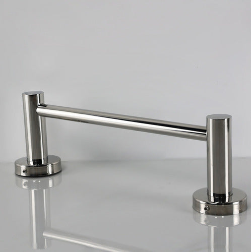 Kit Suporte Toalha De Rosto E Porta Papel Higiênico Inox Prateado