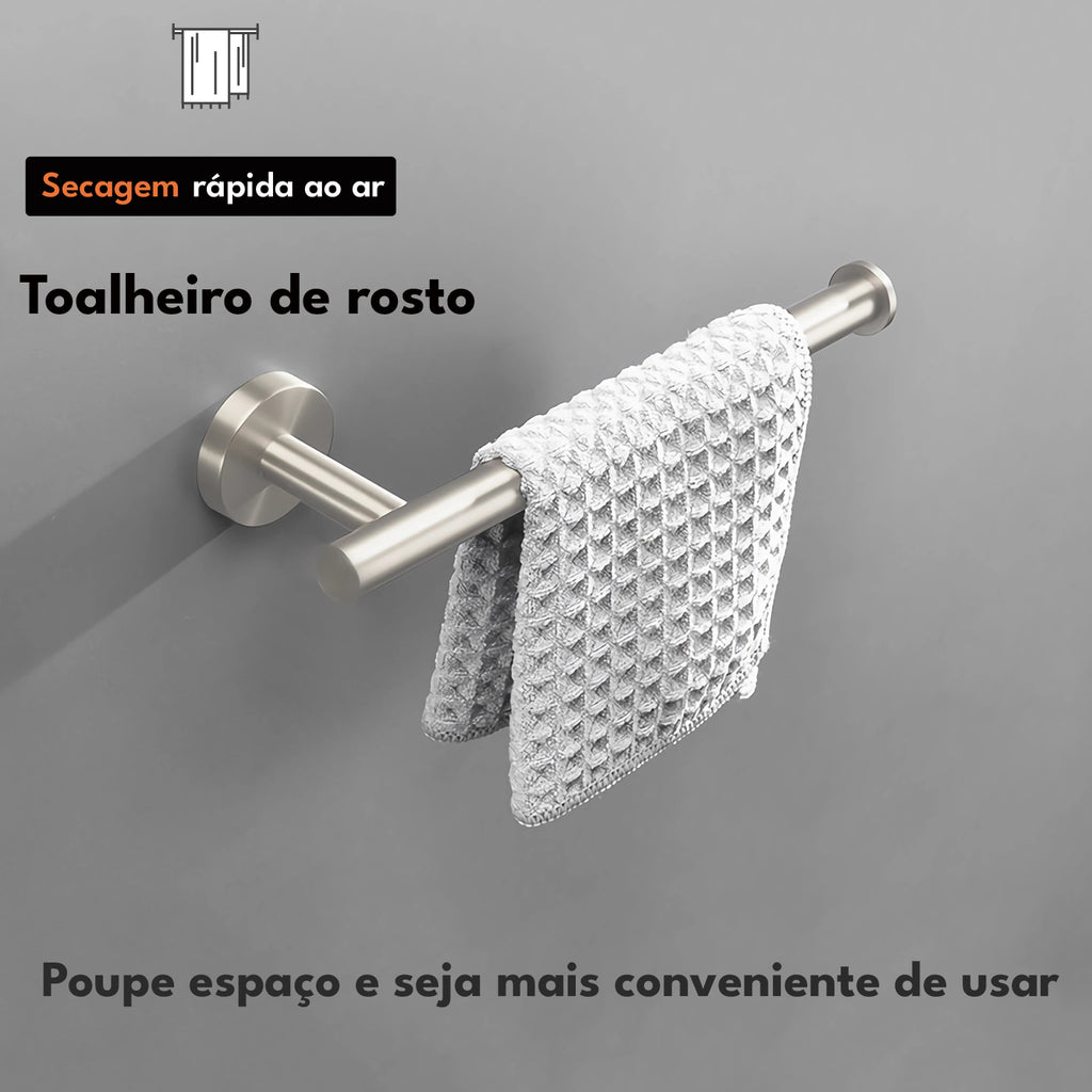 Toalheiro de rosto Sintra em inox escovado