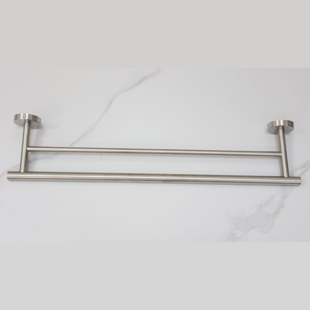 Toalheiro duplo Sintra de 50 cm em inox escovado