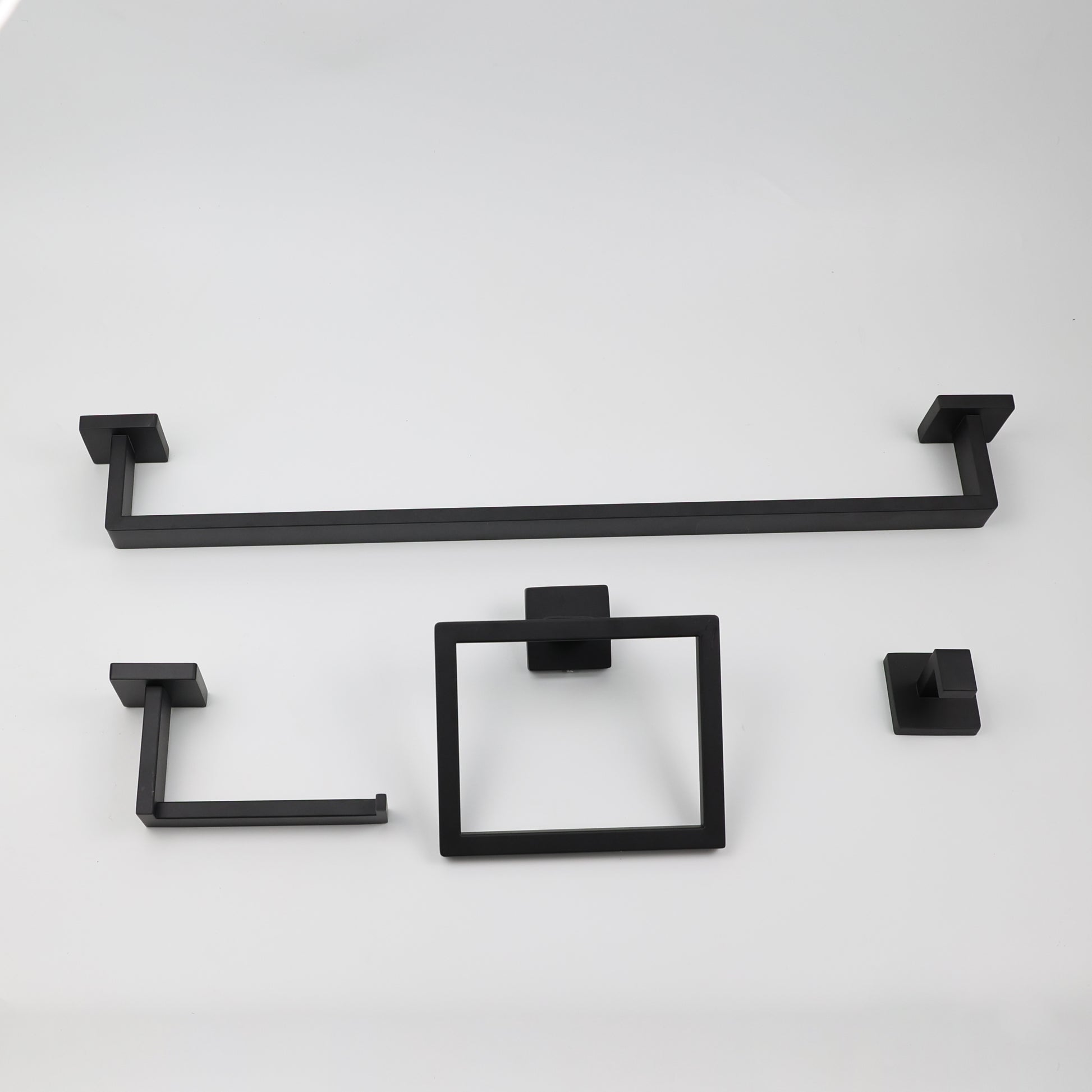 Kit para Banheiro em Aço Inox 4 Peças Turim Preto