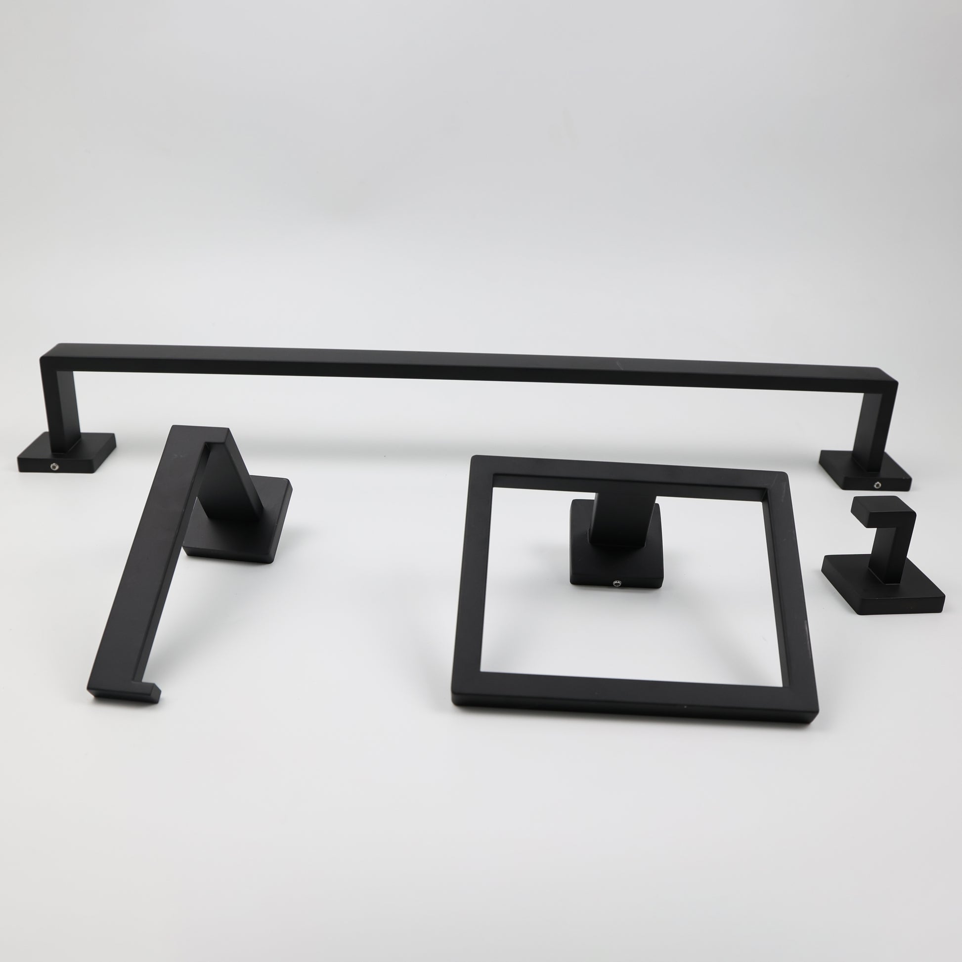 Kit para Banheiro em Aço Inox 4 Peças Turim Preto