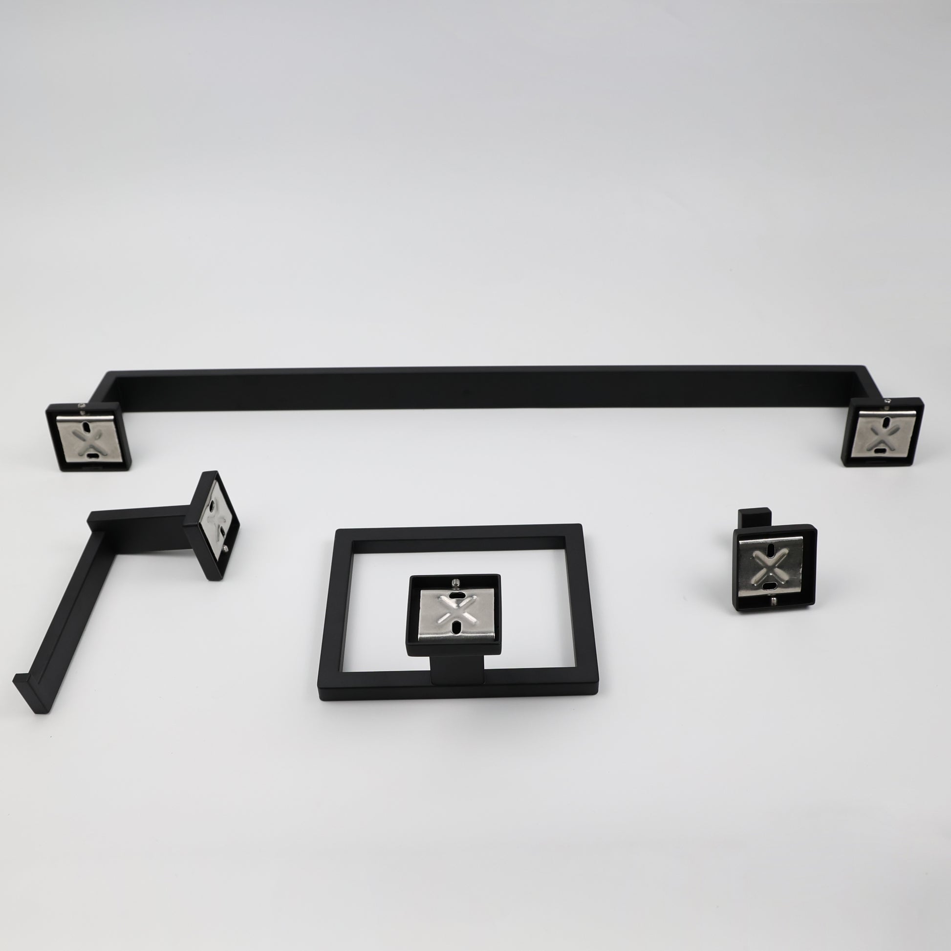Kit para Banheiro em Aço Inox 4 Peças Turim Preto
