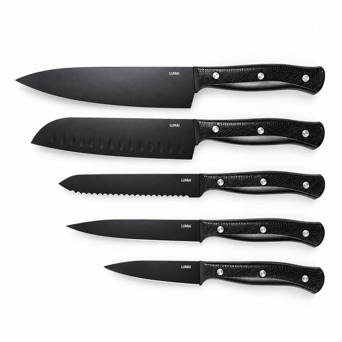 Conjunto de Facas 5 Peças Cabo ABS Bristol Preto