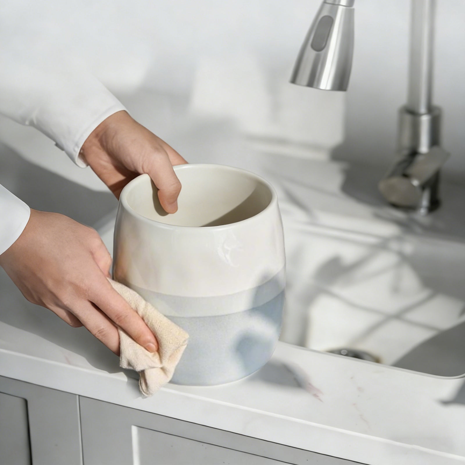 Vaso De Cerâmica Stoneware Multiuso Lima Cinza