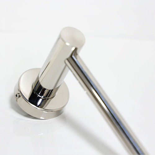 Kit Suporte Toalha De Rosto E Porta Papel Higiênico Inox Prateado