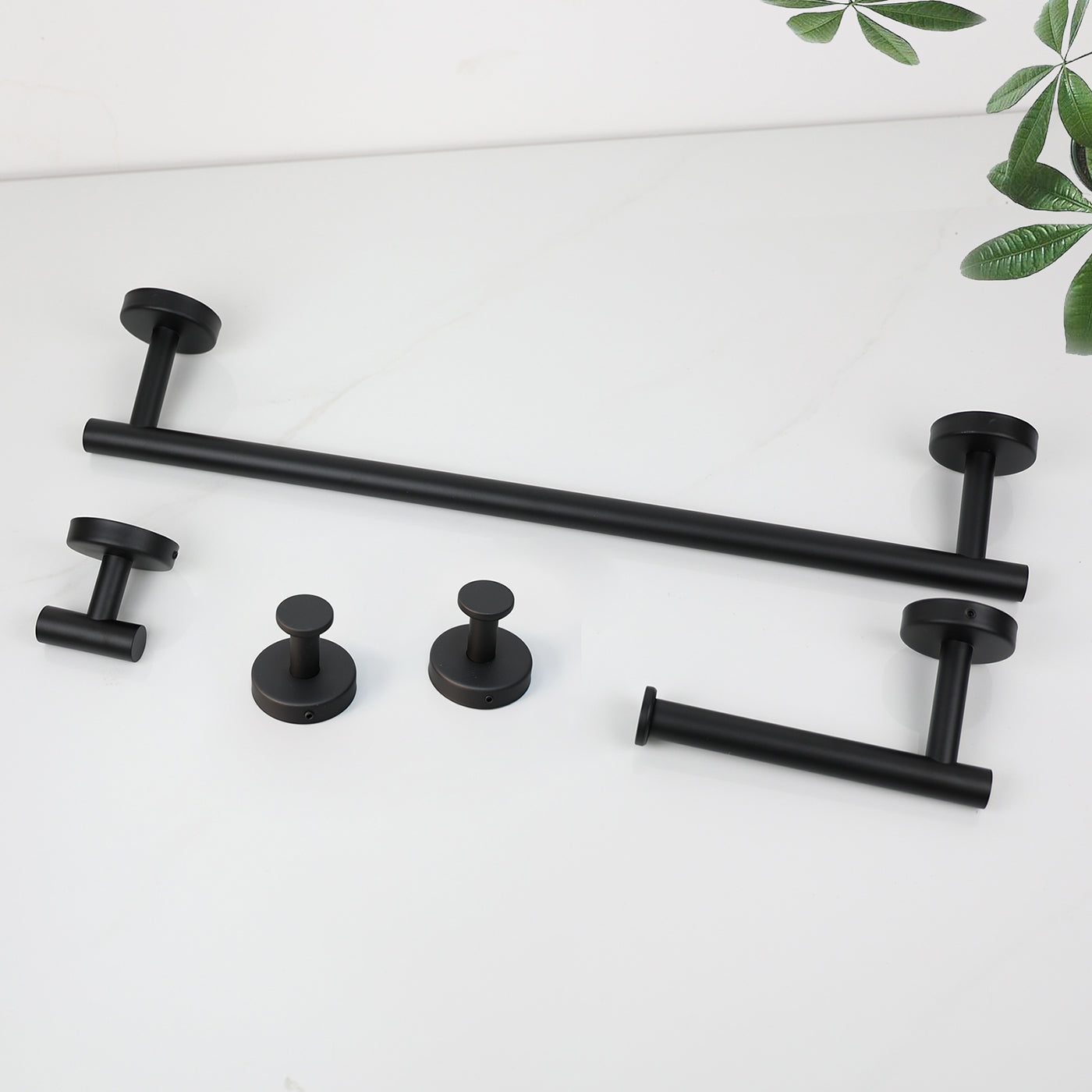 Kit 5 Acessórios para Banheiro Aço Inox Fosco Algarve Preto