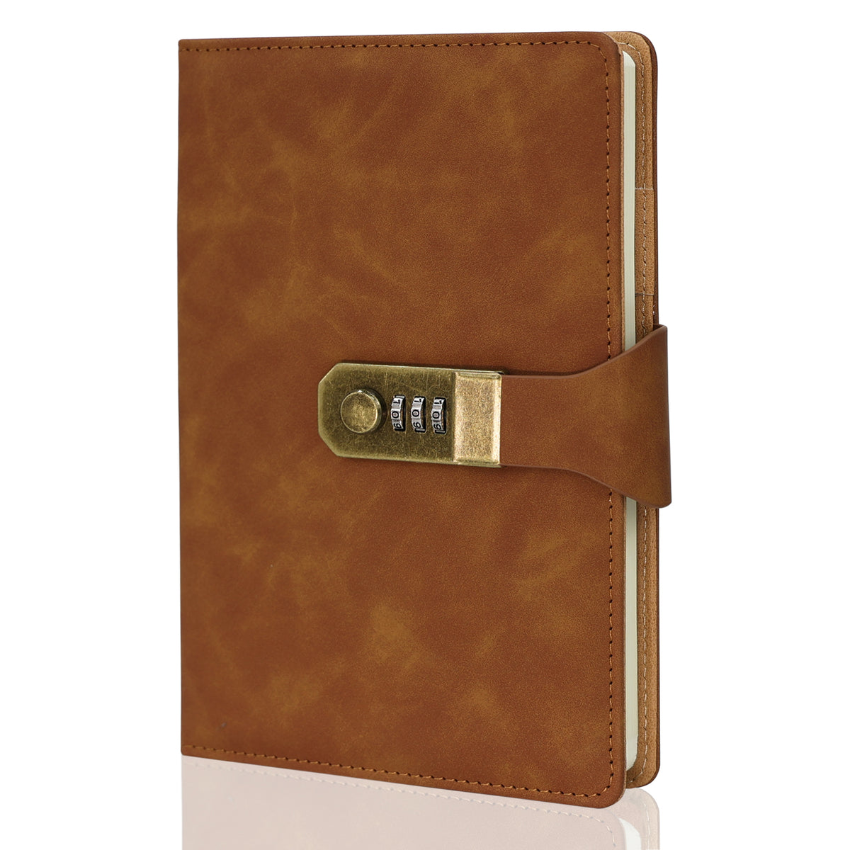 Caderno LUMAI Cartagena marrom com cadeado de senha