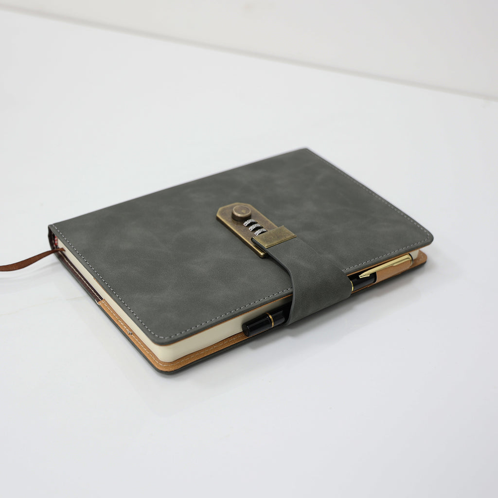 Caderno com Cadeado com Pauta Cartagena Chumbo