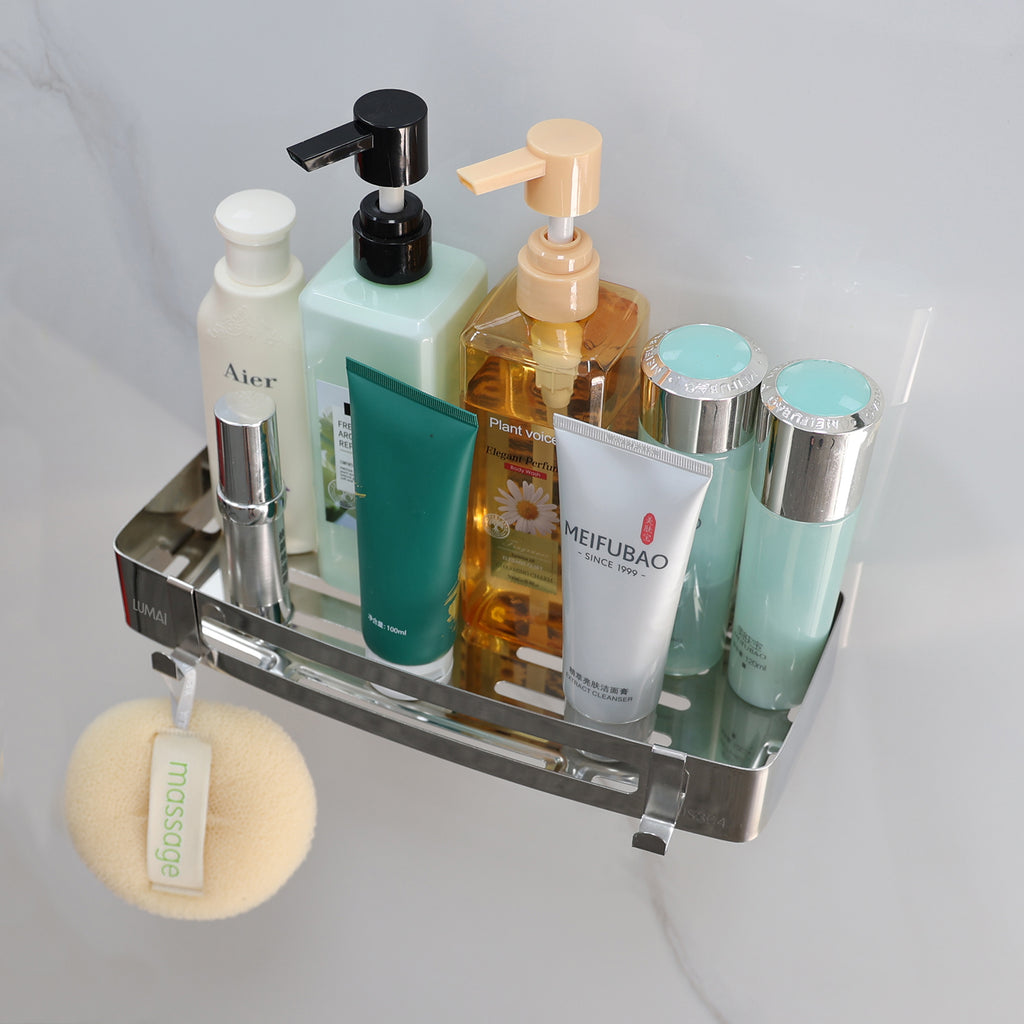 Suporte Porta-Shampoo Retangular Marselha Prata