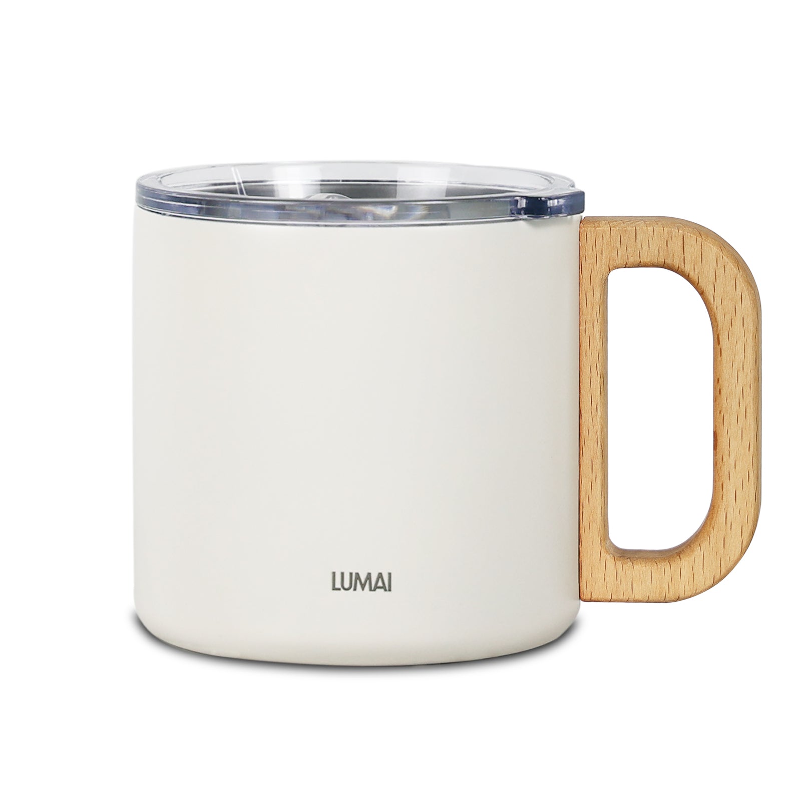 Caneca Térmica com Alça de Madeira Vietnã Branca