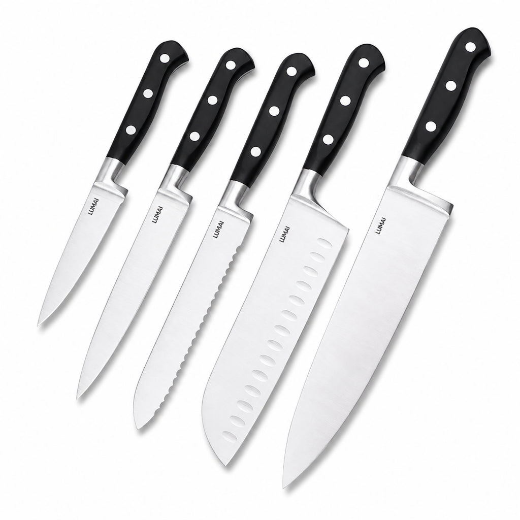 Conjunto de Facas 5 Peças 3 Rebites Dublin Preto