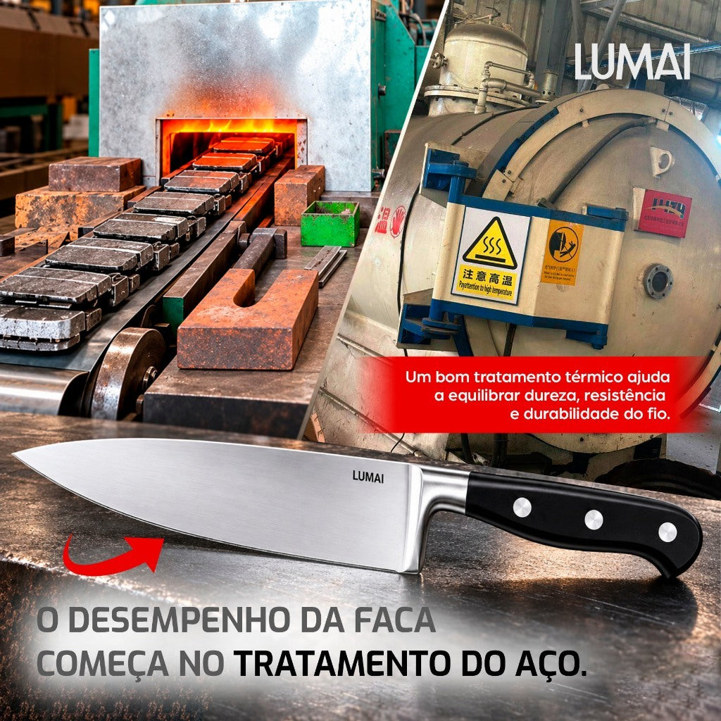 Conjunto de Facas 5 Peças 3 Rebites Dublin Preto