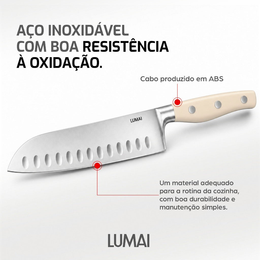 Conjunto de Facas 5 Peças 3 Rebites Dublin Preto