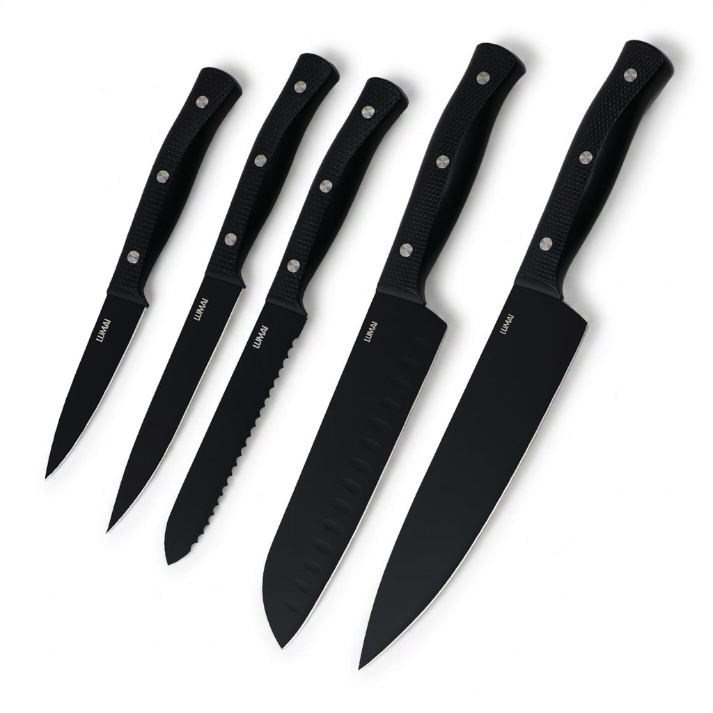 Conjunto de Facas 5 Peças Cabo ABS Bristol Preto