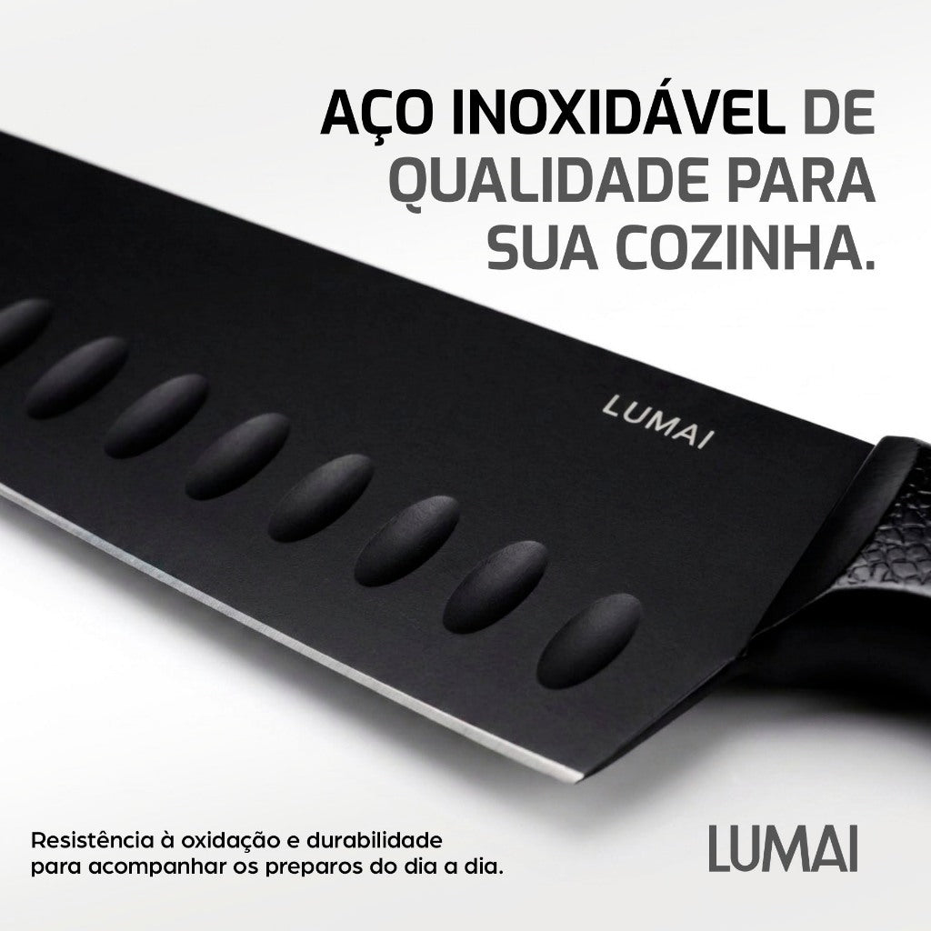 Conjunto de Facas 5 Peças Cabo ABS Bristol Preto