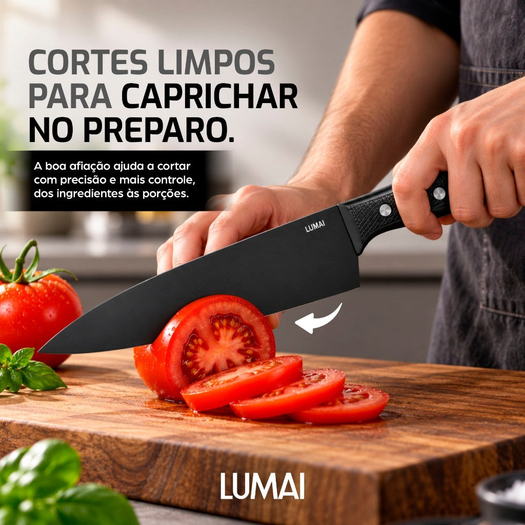 Conjunto de Facas 5 Peças Cabo ABS Bristol Preto