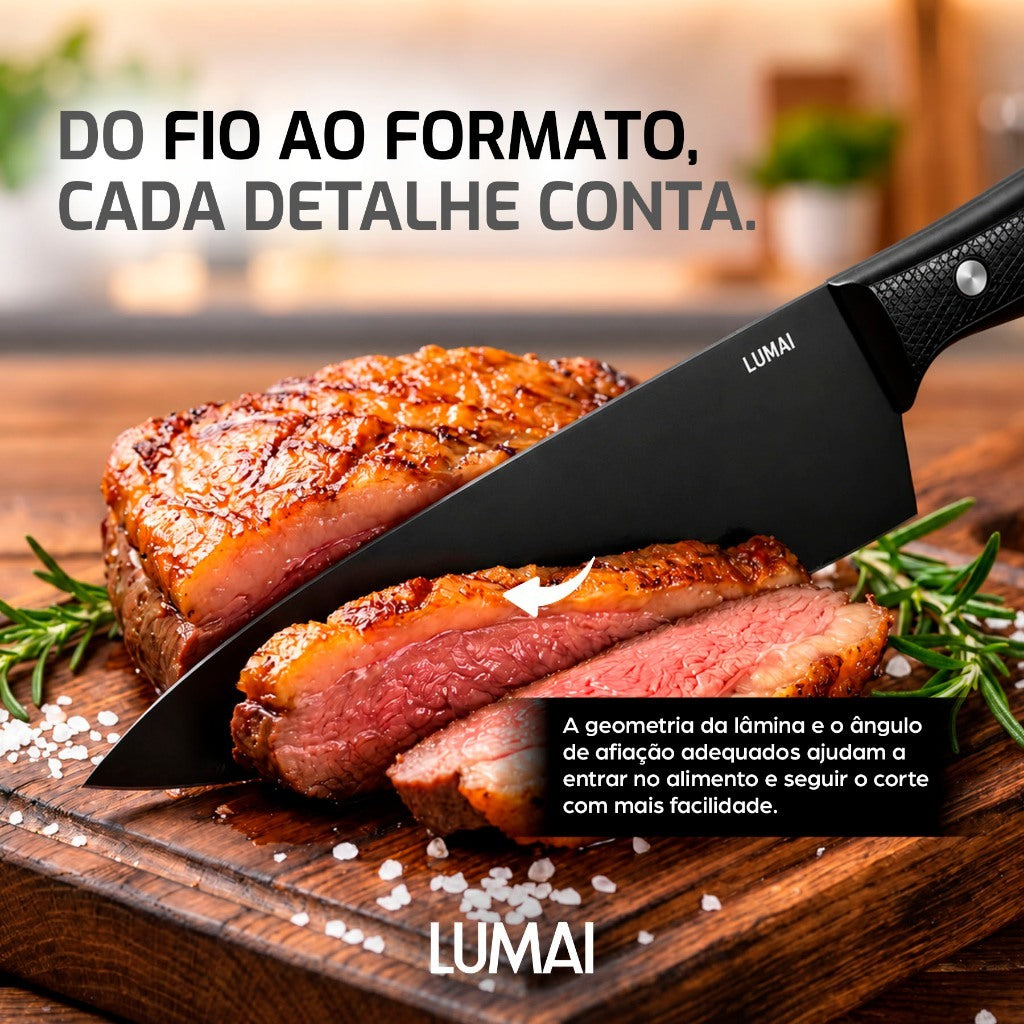 Conjunto de Facas 5 Peças Cabo ABS Bristol Preto