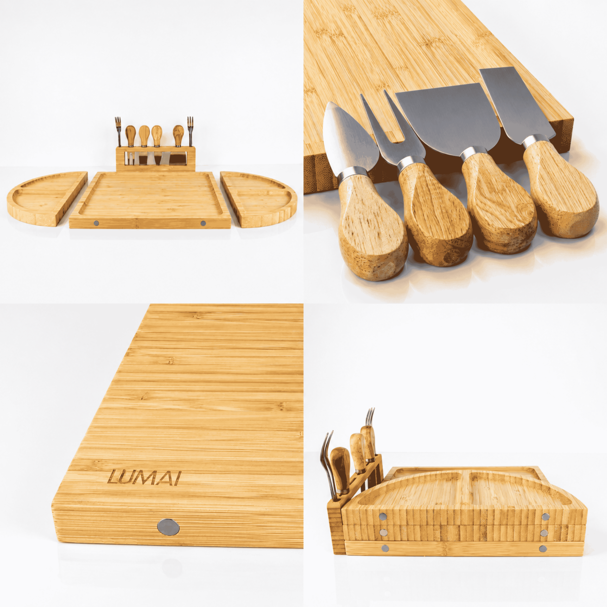 Tábua de Bambu Modular com Imãs Toscana Formato Coração