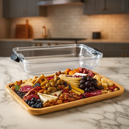 Bandeja de Bambu com Tampa Paris