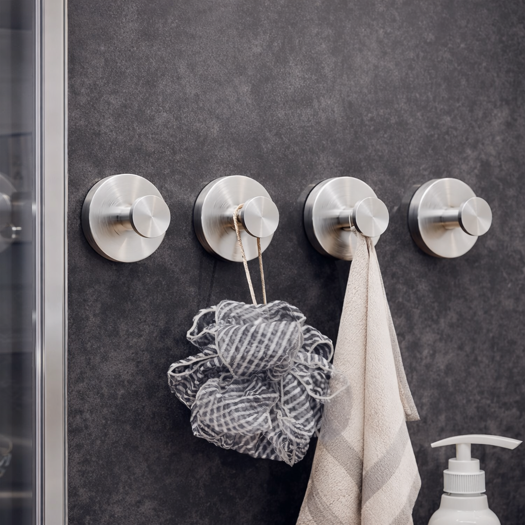 Kit 2 Ganchos de Aço Inox Escovado Oslo Prata
