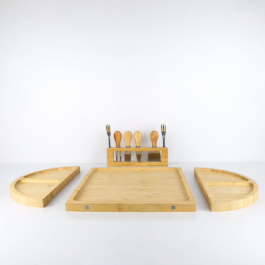 Tábua de Bambu Modular com Imãs Toscana Formato Coração