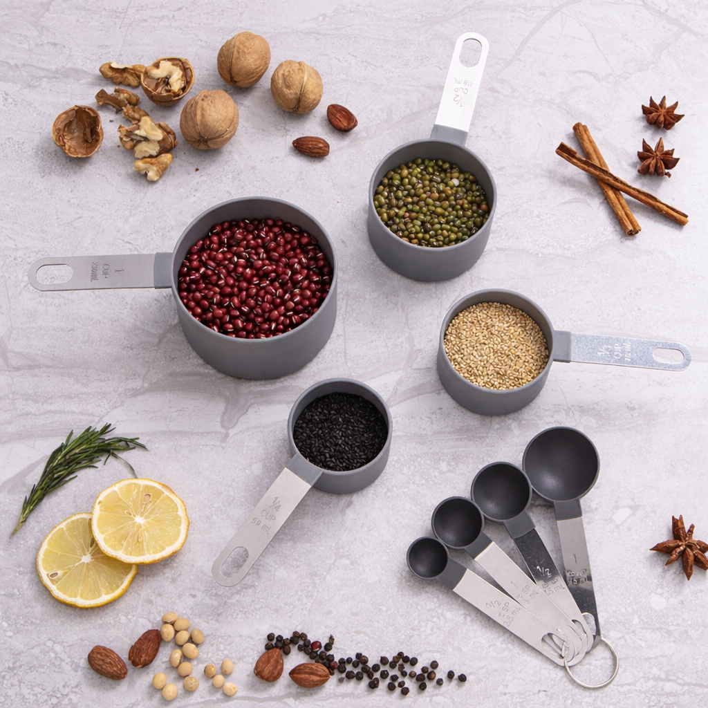 Conjunto de Medidores de Cozinha com 8 Peças Estocolmo Cinza