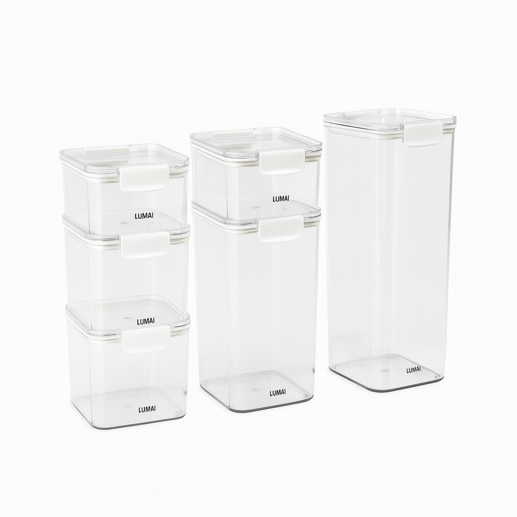 Kit 6 Potes Hérmeticos Vedados Yellowstone Branco