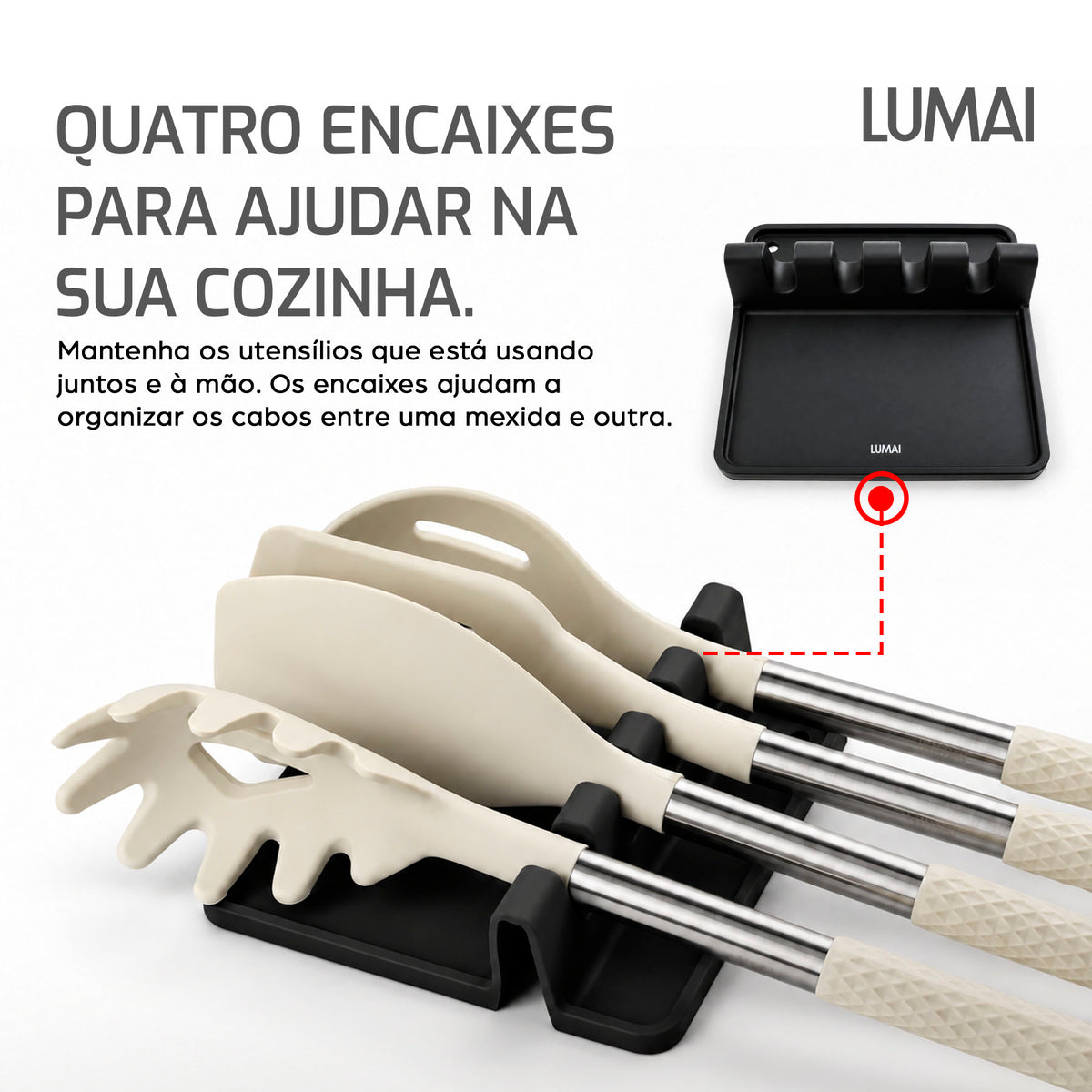 Descanso para Utensílios de Silicone Dijon Preto