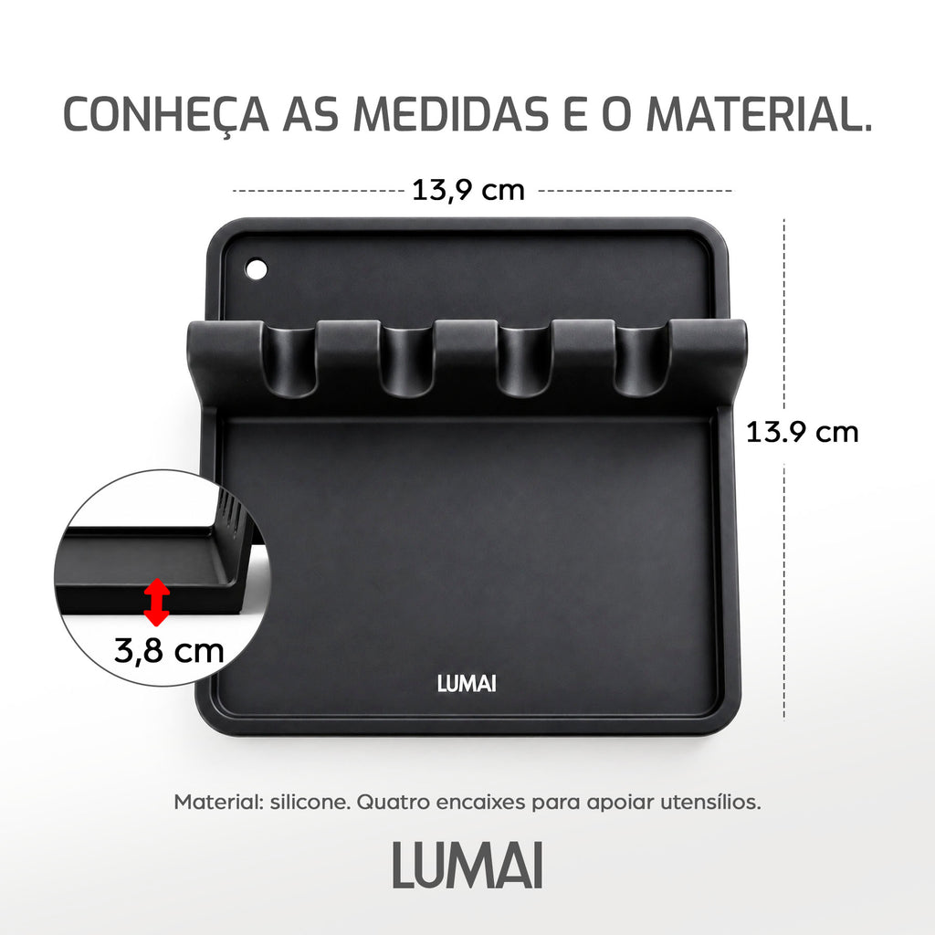 Descanso para Utensílios de Silicone Dijon Preto