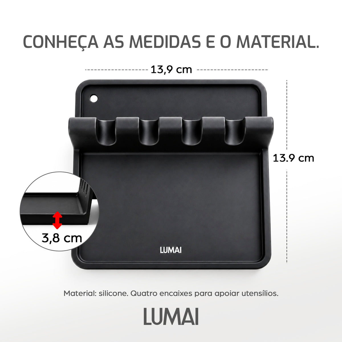Descanso para Utensílios de Silicone Dijon Preto