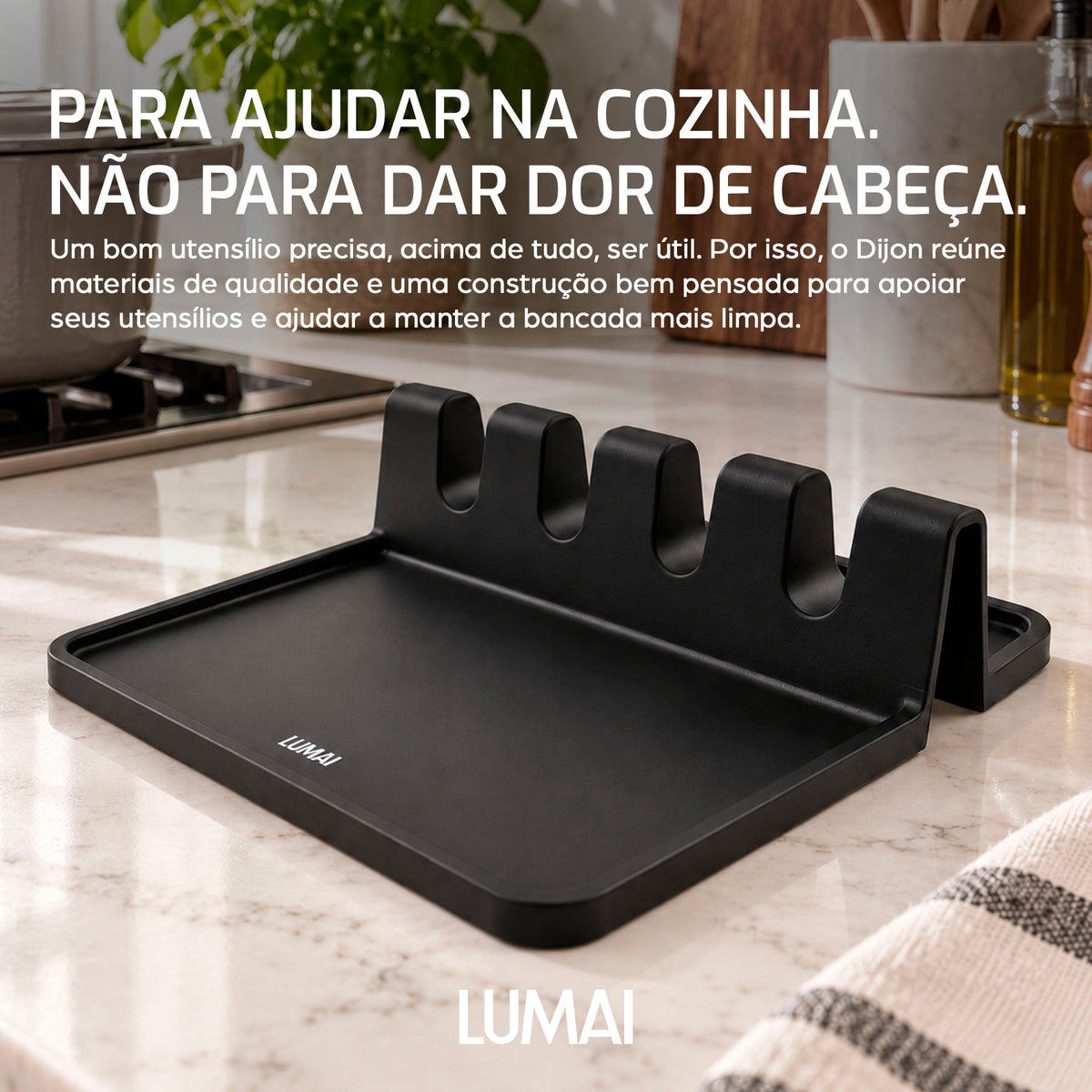Descanso para Utensílios de Silicone Dijon Preto