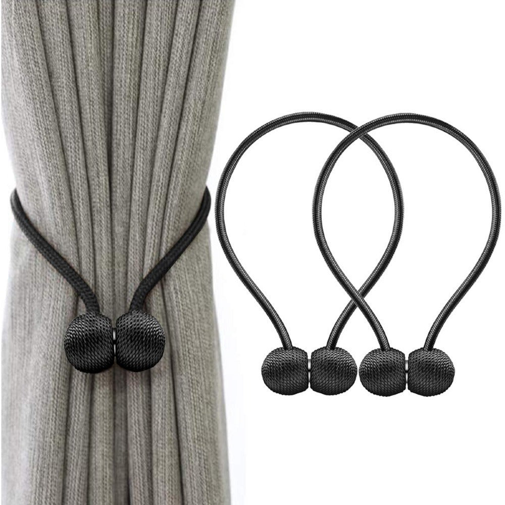 Kit 2 Prendedores de Cortina Magnéticos Florença Preto