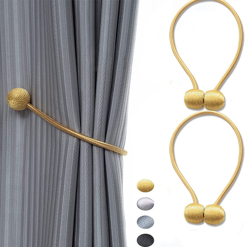 Kit 2 Prendedores de Cortina Magnéticos Florença Dourado
