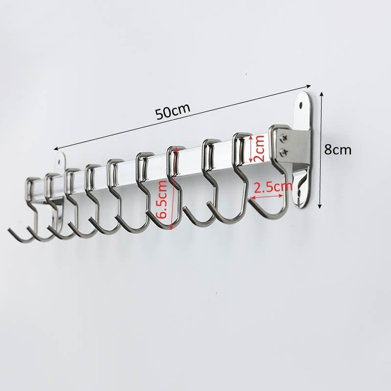 Suporte de Cozinha com Ganchos de Inox Genebra
