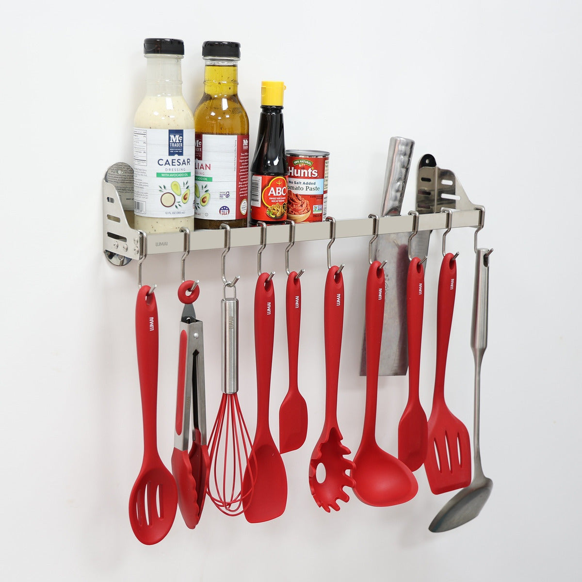 Suporte Prateleira de Cozinha com Ganchos de Inox Frankfurt