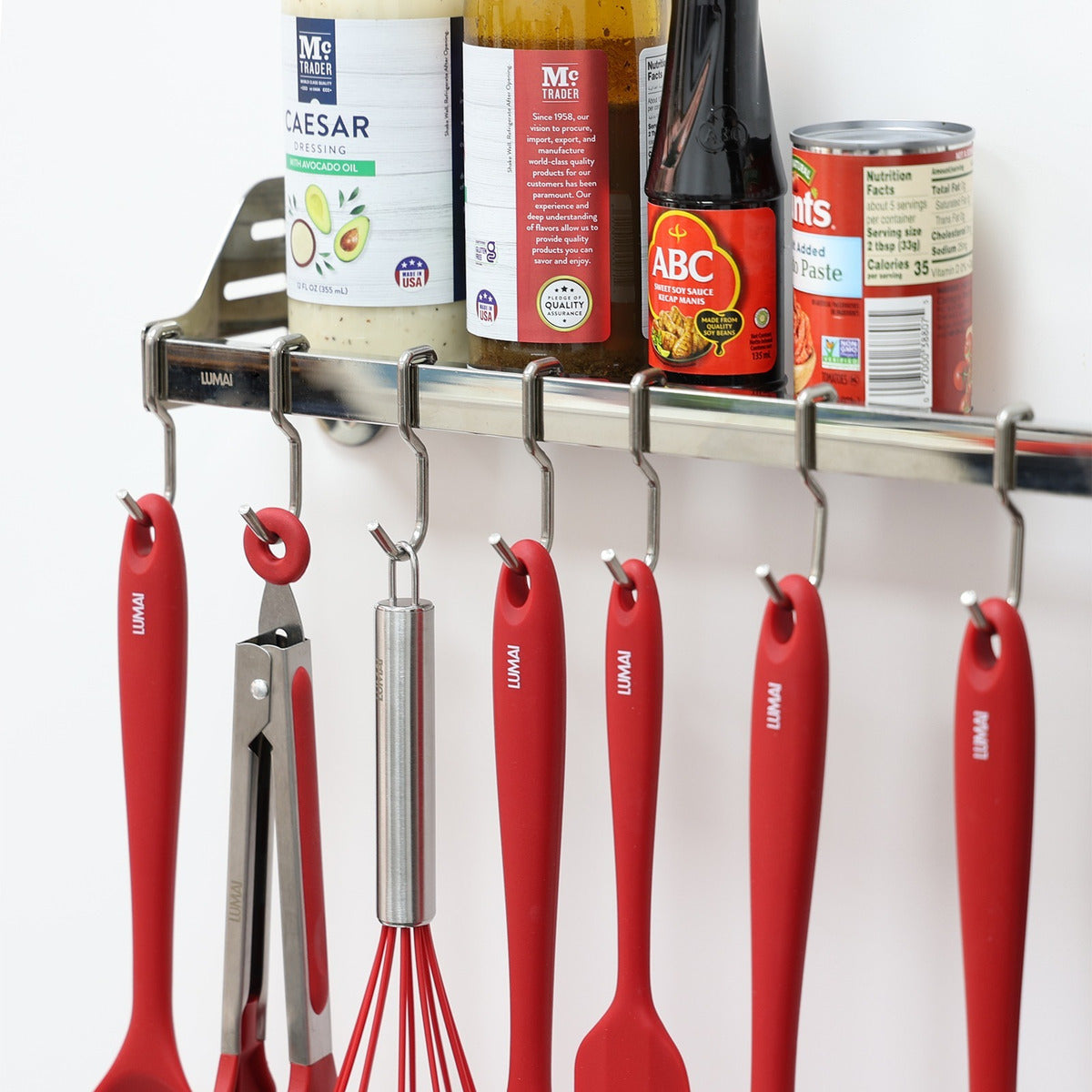 Suporte Prateleira de Cozinha com Ganchos de Inox Frankfurt