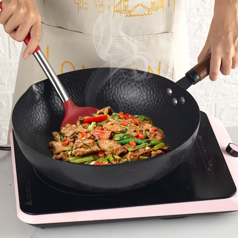 Kit de 10 Utensílios com Cabo de Aço Inox e Silicone Barcelona Vermelho