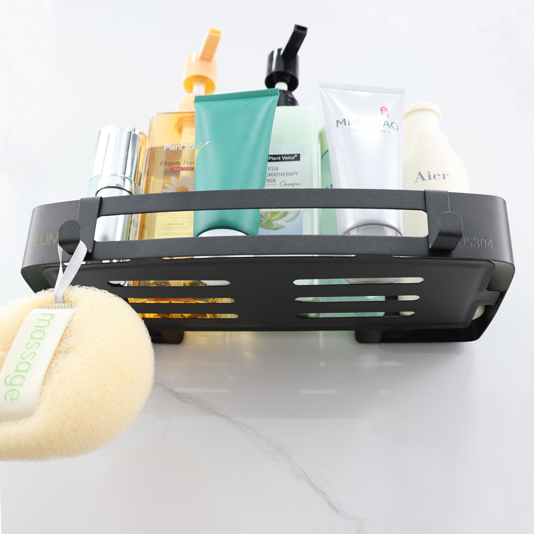 Suporte Porta-Shampoo Retangular Marselha Preto