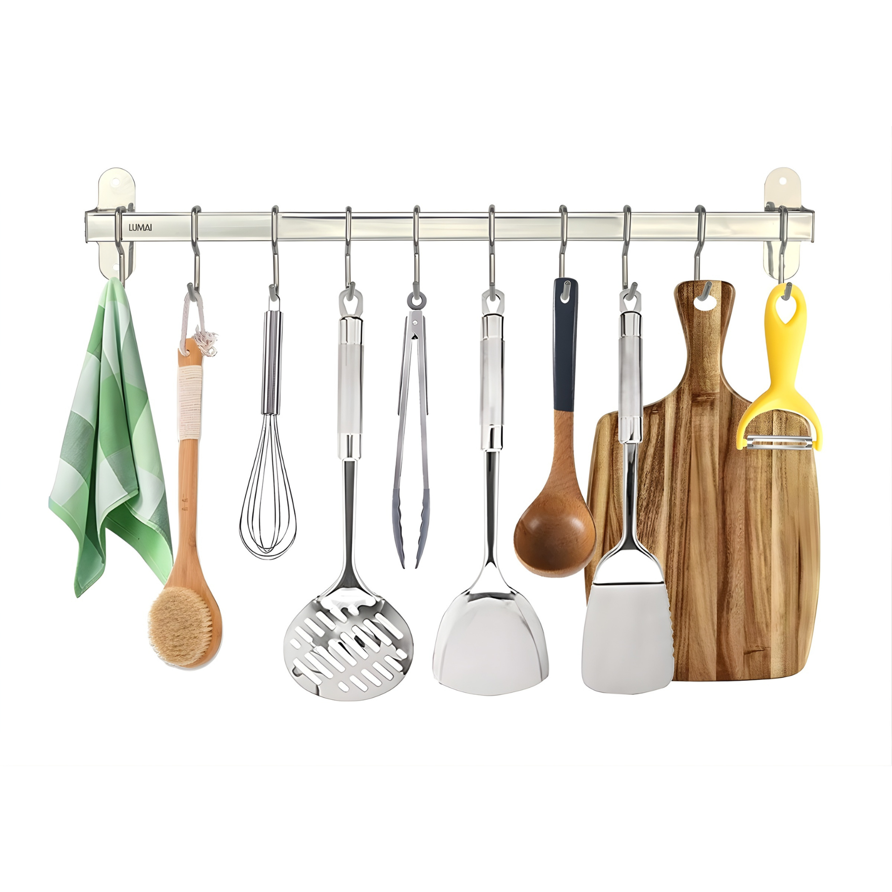 Suporte de Cozinha com Ganchos de Inox Genebra