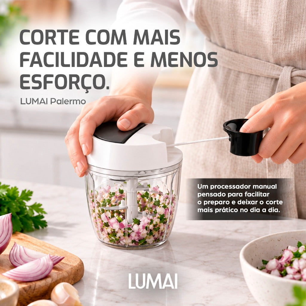 Processador Manual de Alimentos com Corda 900ml Palermo